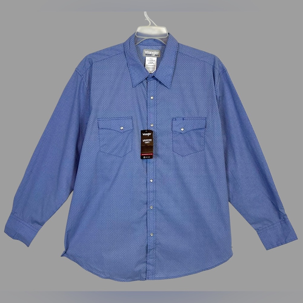 NWT Wrangler Men’s Long Sleeve Snap Front Collared Shirt XXL
